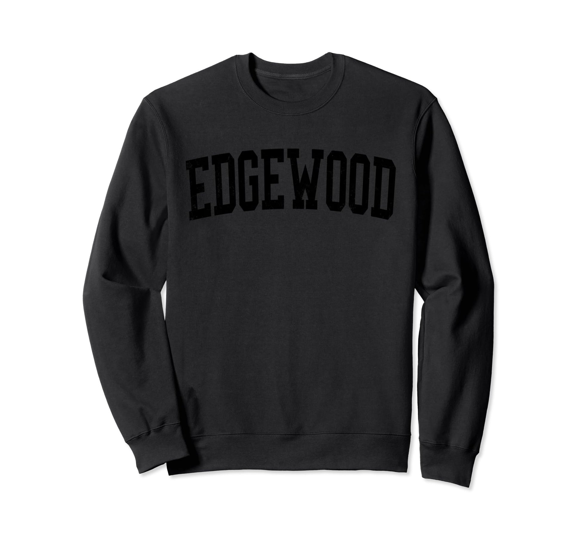 Edgewood Md Distressed Black Varsity Sweatshirt - Unique Graphic Unisex - T-Shirt, Sweatshirt, Hoodie