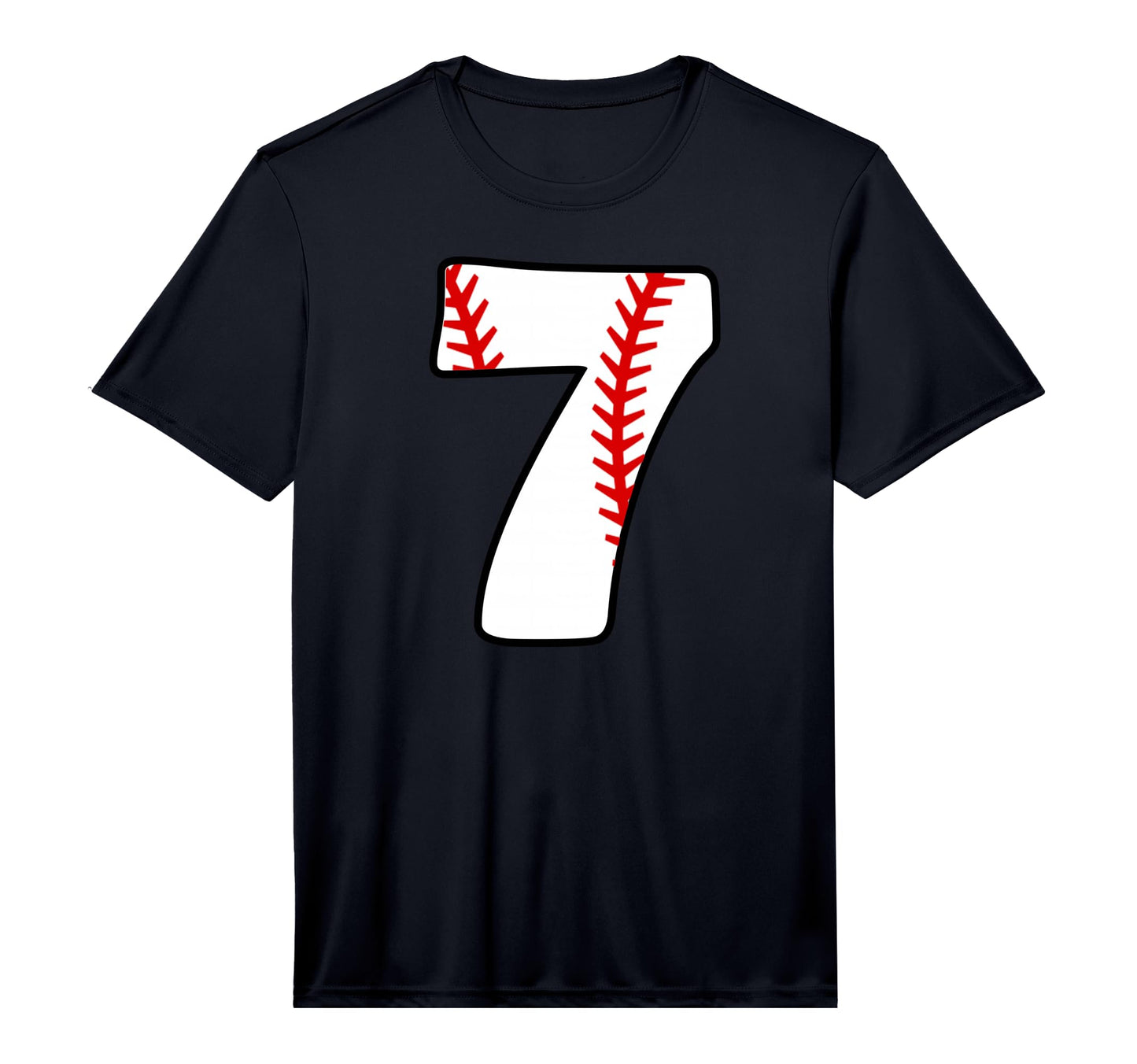 Seventh Birthday 7Th Baseball Number T-Shirt - Minimalist Print Men Women - T-Shirt, Sweatshirt, Hoodie