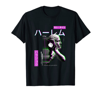 Vaporwave Statue Aesthetic Art Glitch T-Shirt - Custom Art Print Unisex - T-Shirt, Sweatshirt, Hoodie