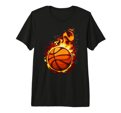 Basketball Ball Fire Basketball Player T-Shirt - Graphic Print Men Women - T-Shirt, Sweatshirt, Hoodie