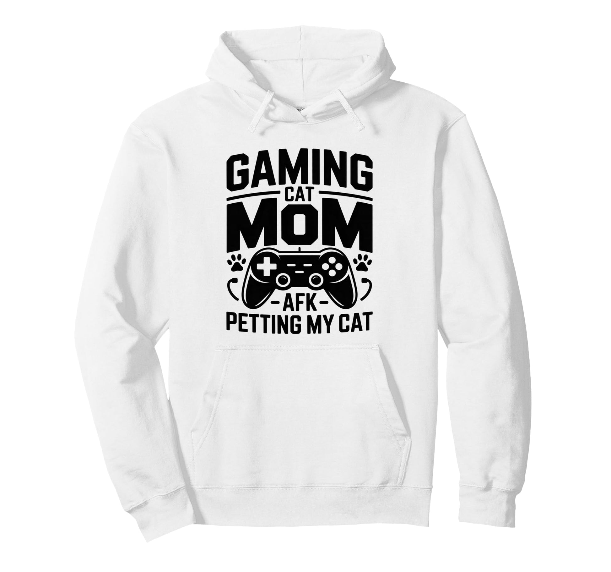 Gaming Cat Mom Afk Petting Cat Gamer Hoodie - Fun Novelty Design Men Women - T-Shirt, Sweatshirt, Hoodie