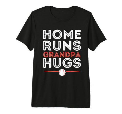 Baseball Homeruns Grandpa Hugs Family T-Shirt - Graphic Print Unisex - T-Shirt, Sweatshirt, Hoodie