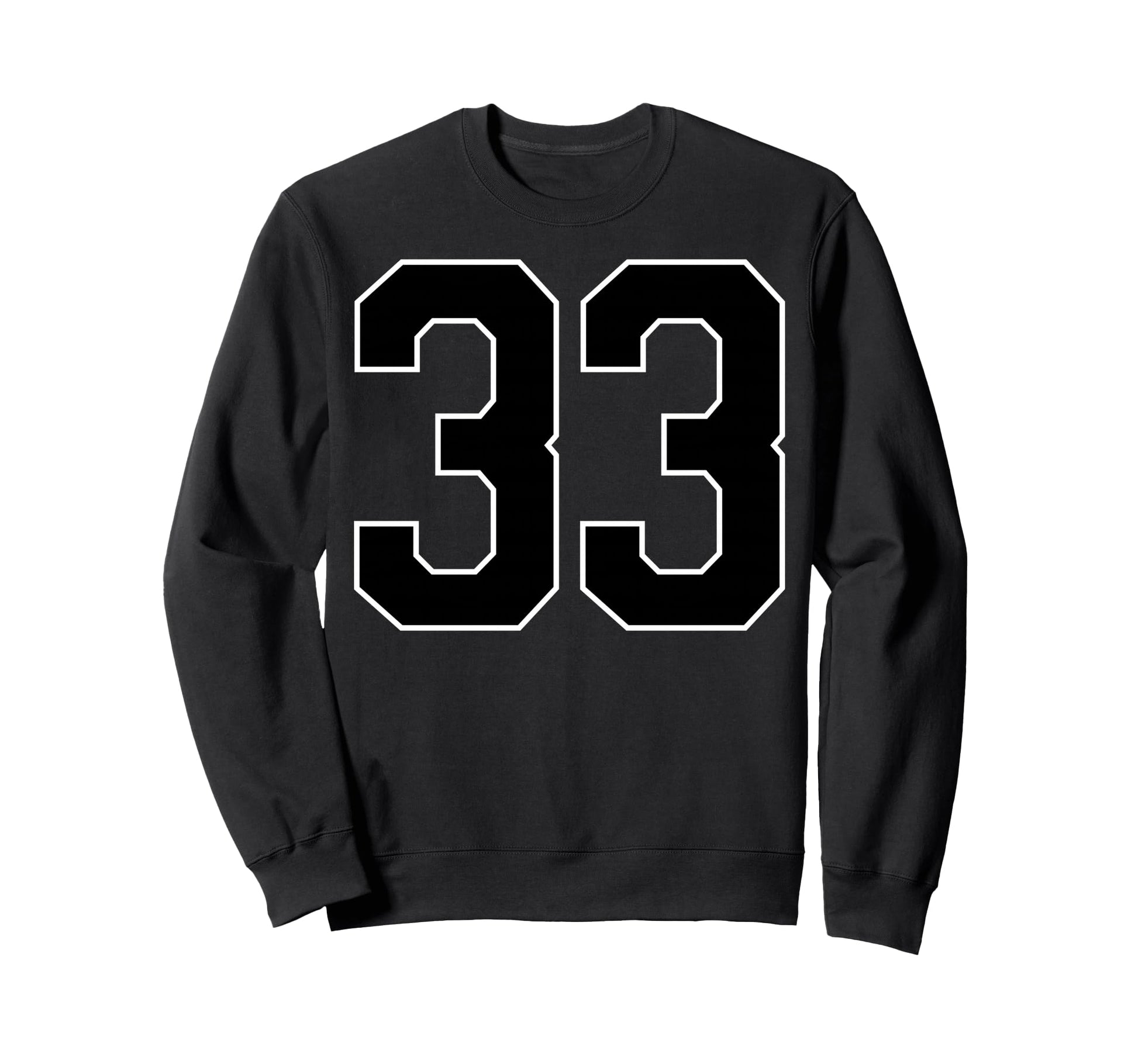 Black Sports Team Number 33 Fan Sweatshirt - Graphic Print for Adults - T-Shirt, Sweatshirt, Hoodie