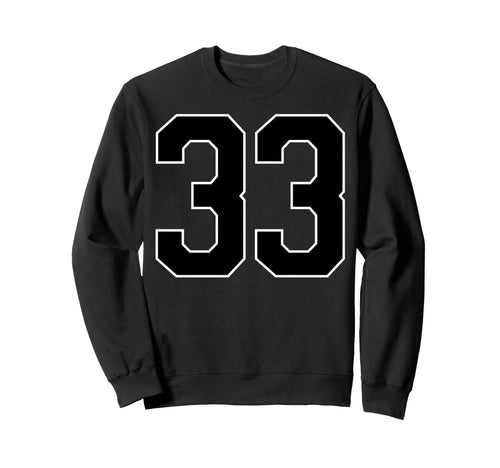 Black Sports Team Number 33 Fan Sweatshirt - Graphic Print for Adults - T-Shirt, Sweatshirt, Hoodie