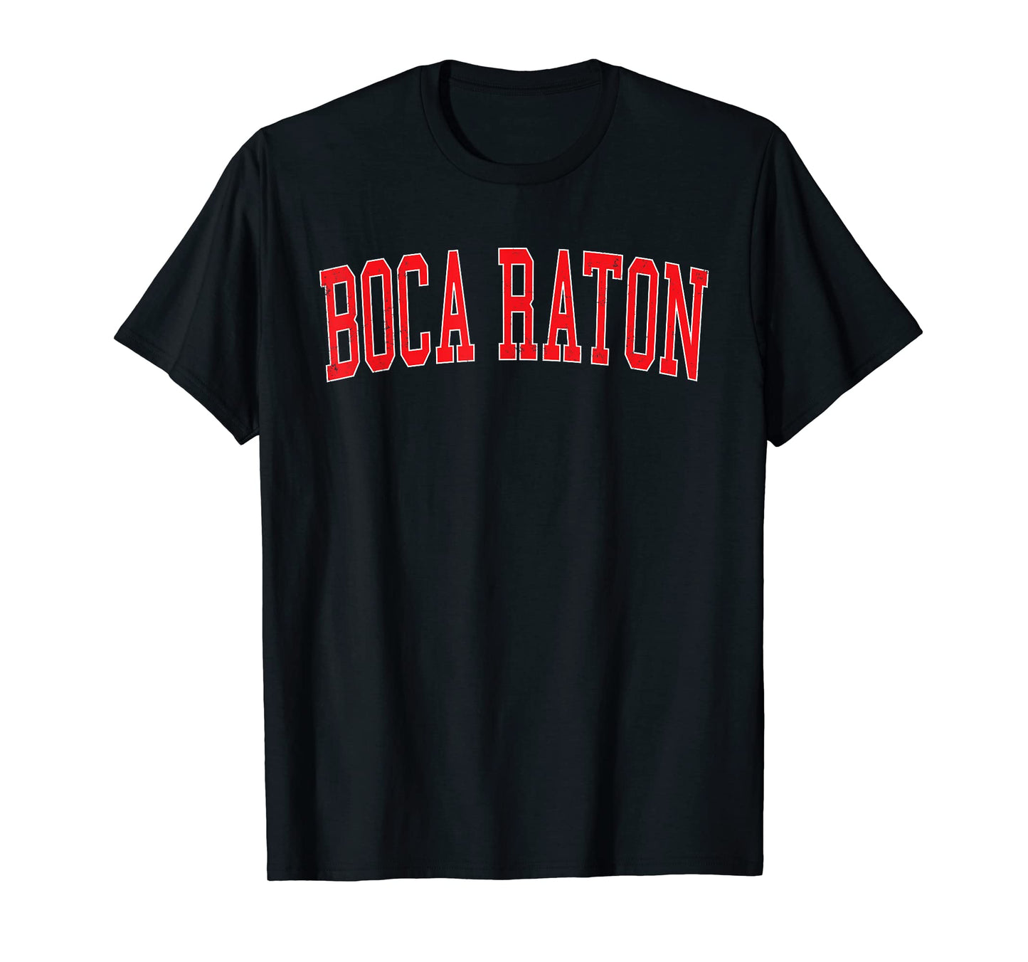 Boca Raton Fl Varsity Red Text T-Shirt - Aesthetic Graphic Unisex - T-Shirt, Sweatshirt, Hoodie