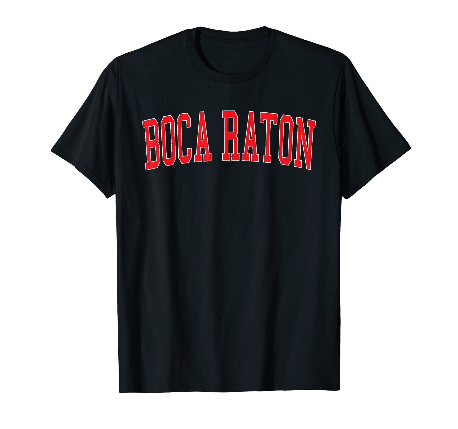 Boca Raton Fl Varsity Red Text T-Shirt - Aesthetic Graphic Unisex - T-Shirt, Sweatshirt, Hoodie