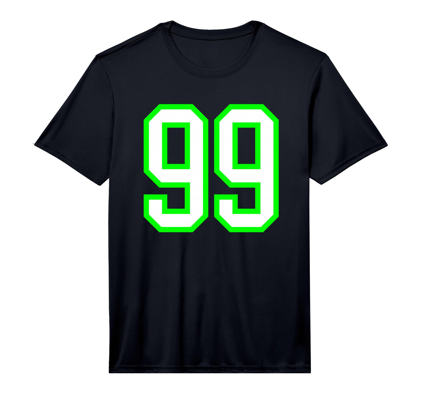 White Lime Sports Team Number 99 T-Shirt - Graphic Print for Adults - T-Shirt, Sweatshirt, Hoodie