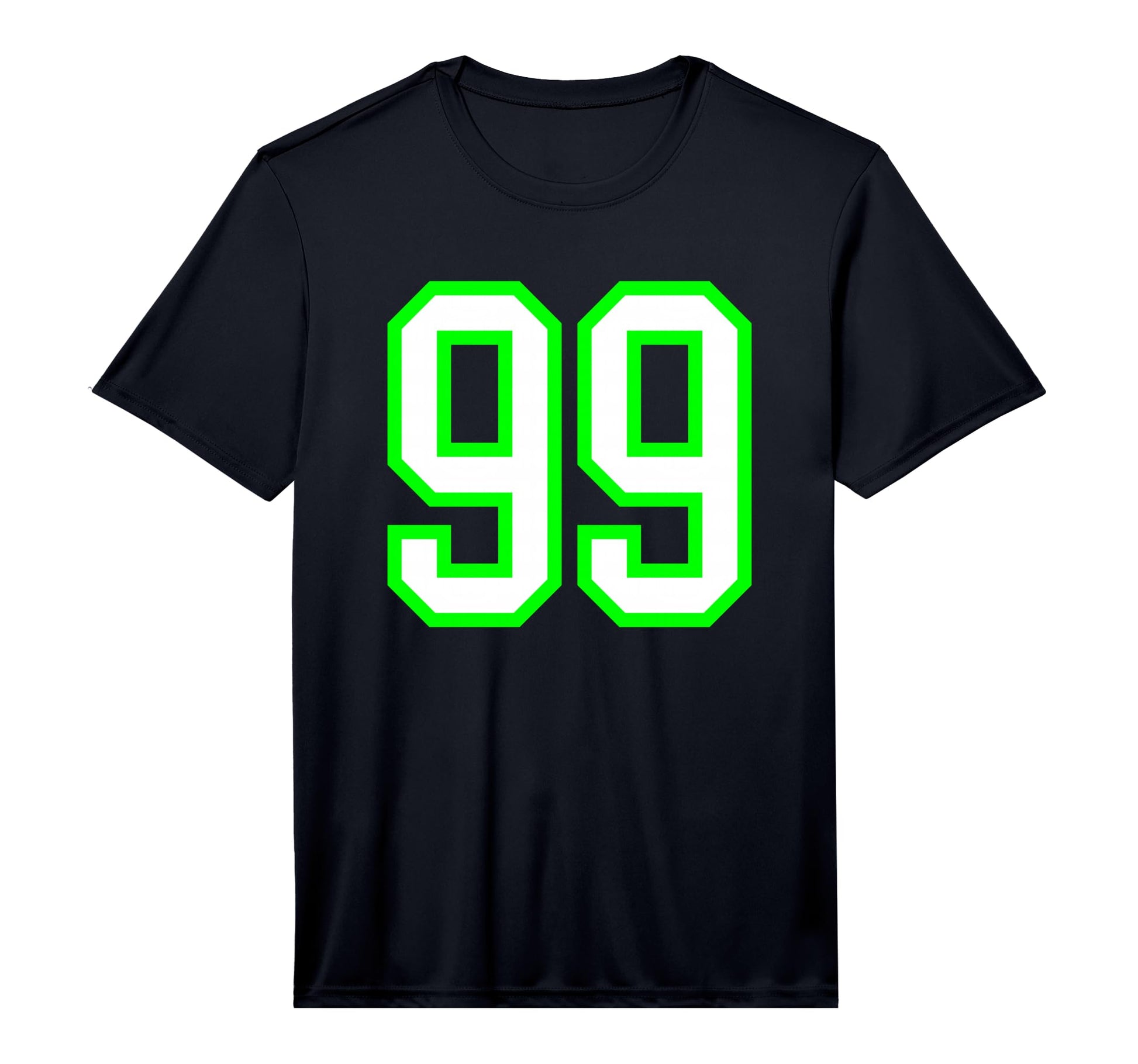 White Lime Sports Team Number 99 T-Shirt - Graphic Print for Adults - T-Shirt, Sweatshirt, Hoodie