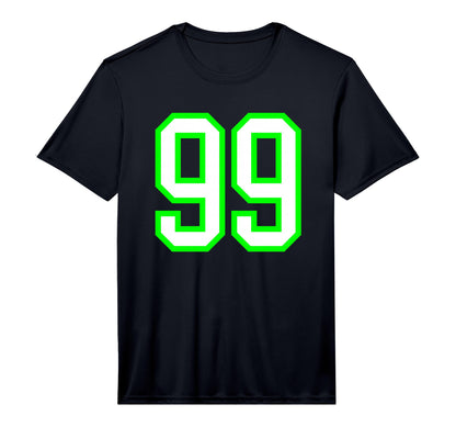 White Lime Sports Team Number 99 T-Shirt - Graphic Print for Adults - T-Shirt, Sweatshirt, Hoodie