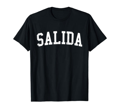 Salida Ca Distressed White Varsity T-Shirt - Streetwear Style Men Women - T-Shirt, Sweatshirt, Hoodie