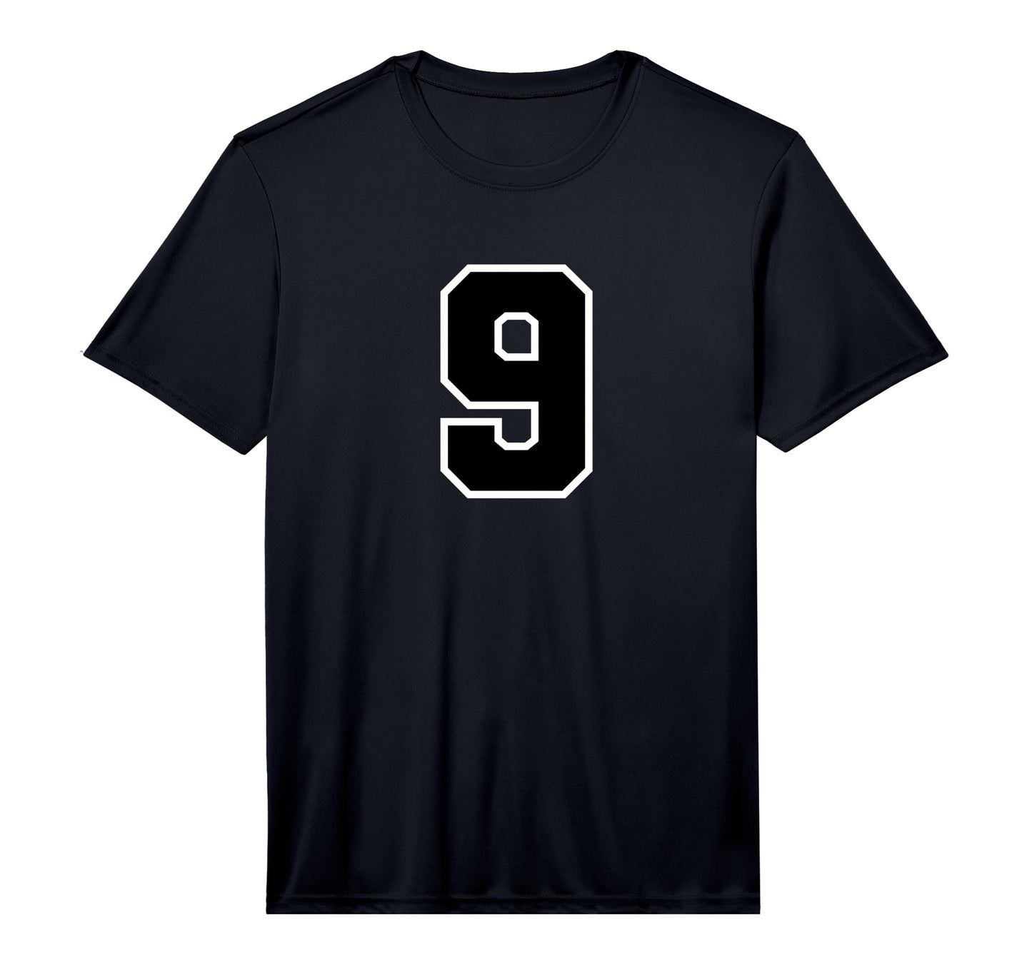 Black Sports Team Number 9 T-Shirt - Casual Everyday Wear Men Women - T-Shirt, Sweatshirt, Hoodie