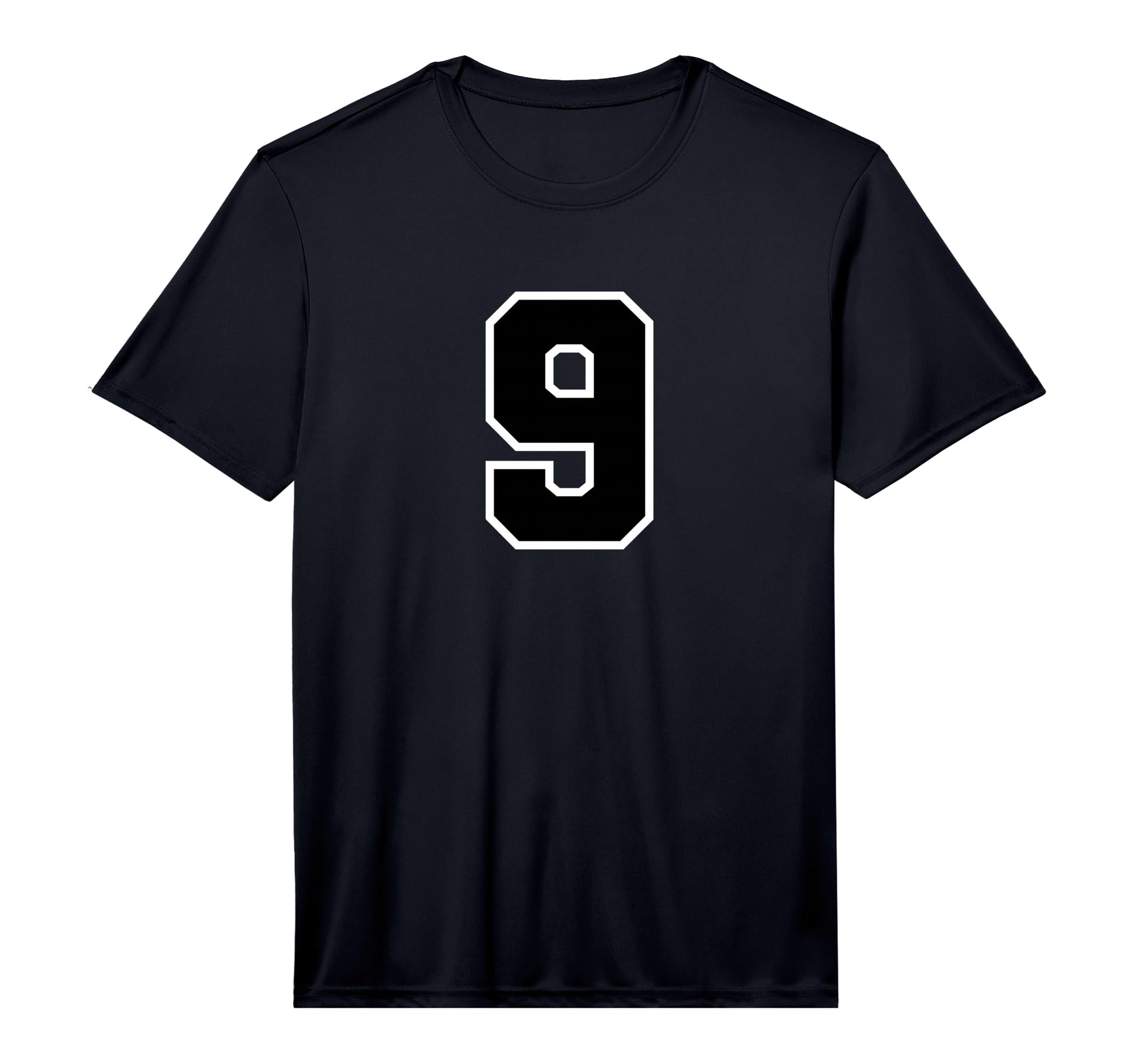 Black Sports Team Number 9 T-Shirt - Casual Everyday Wear Men Women - T-Shirt, Sweatshirt, Hoodie