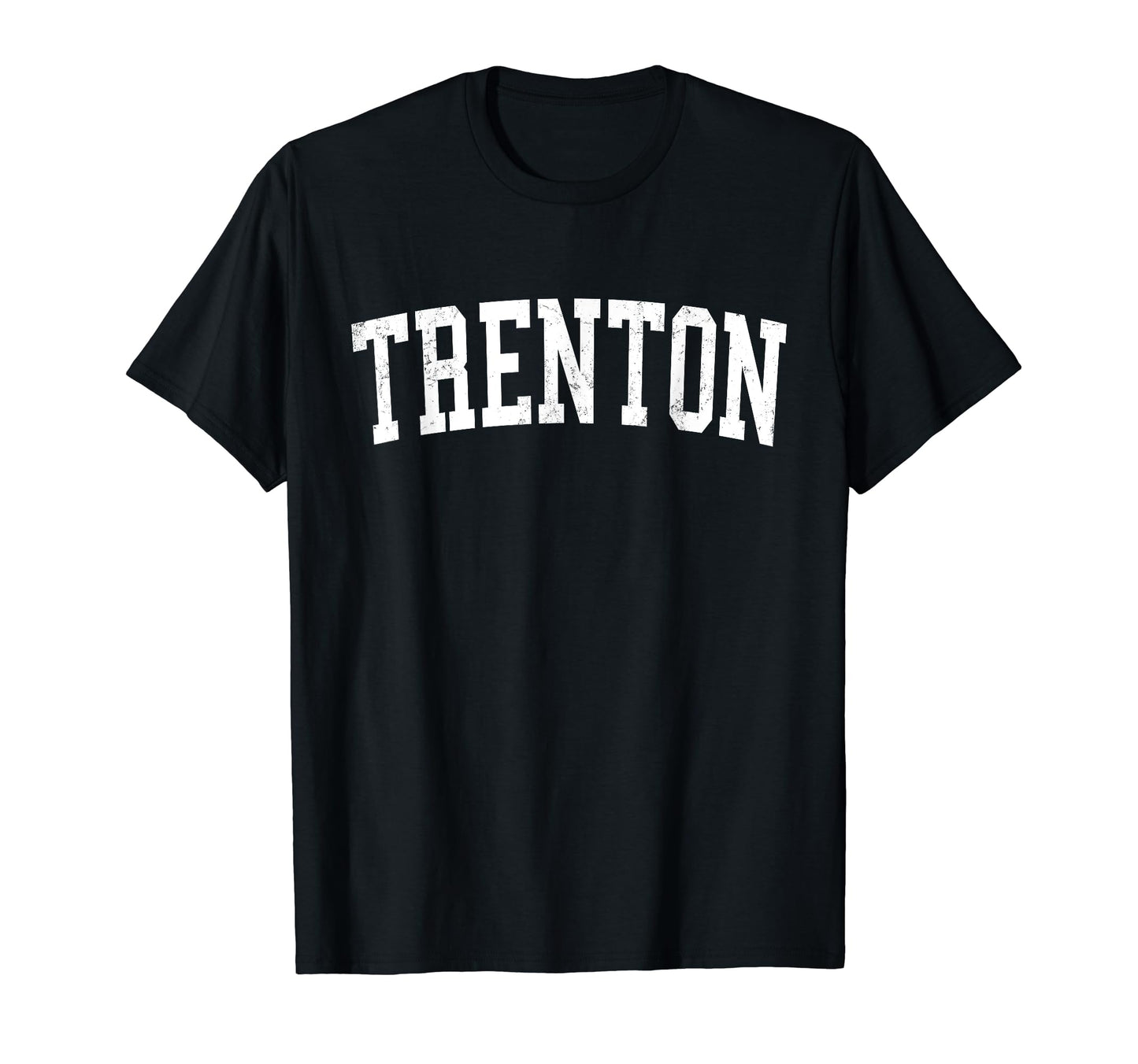 Trenton Nj Distressed White Varsity T-Shirt - Minimalist Print Unisex - T-Shirt, Sweatshirt, Hoodie