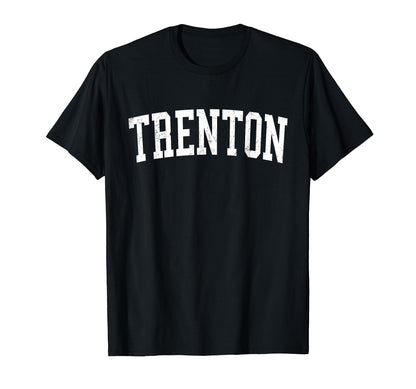 Trenton Nj Distressed White Varsity T-Shirt - Minimalist Print Unisex - T-Shirt, Sweatshirt, Hoodie