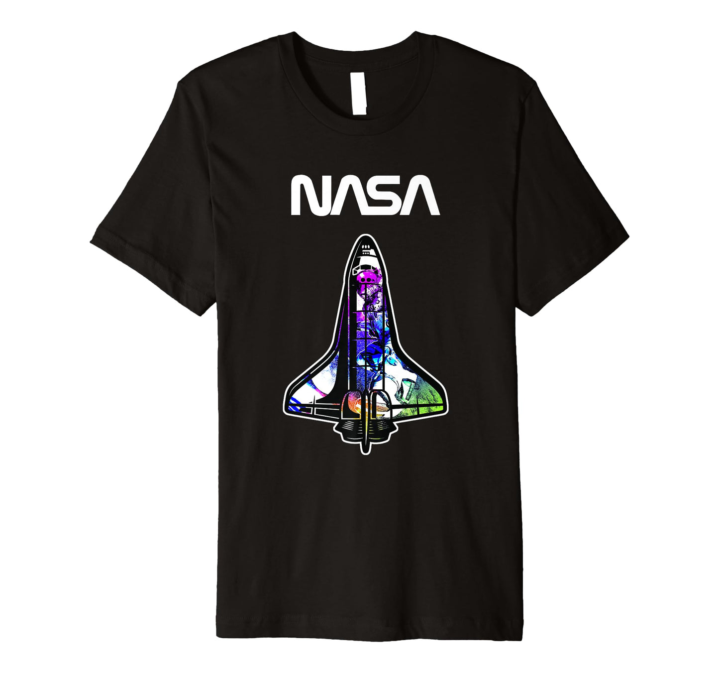 Nasa Space Shuttle Rainbow Color Badge T-Shirt - Streetwear Style Men Women - T-Shirt, Sweatshirt, Hoodie
