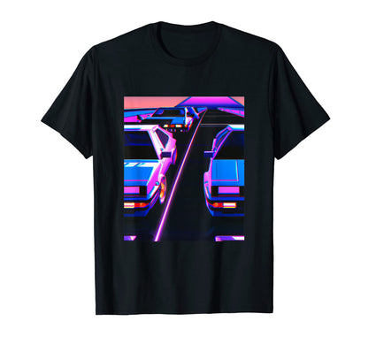 Vaporwave Car Synthwave City Vaporwave T-Shirt - Graphic Print Men Women - T-Shirt, Sweatshirt, Hoodie