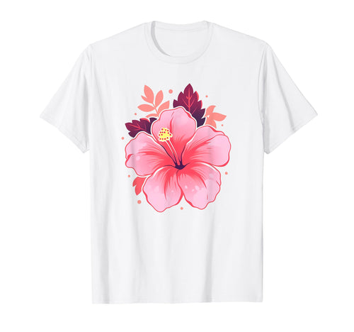Hibiscus Hawaii Coconut Aesthetic T-Shirt - Fun Novelty Design for Adults - T-Shirt, Sweatshirt, Hoodie