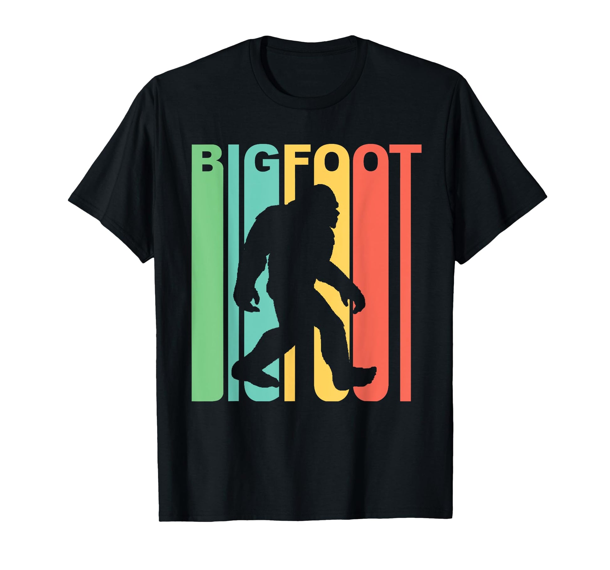 1970S Rainbow Bigfoot Silhouette T-Shirt - Fun Novelty Design Men Women - T-Shirt, Sweatshirt, Hoodie