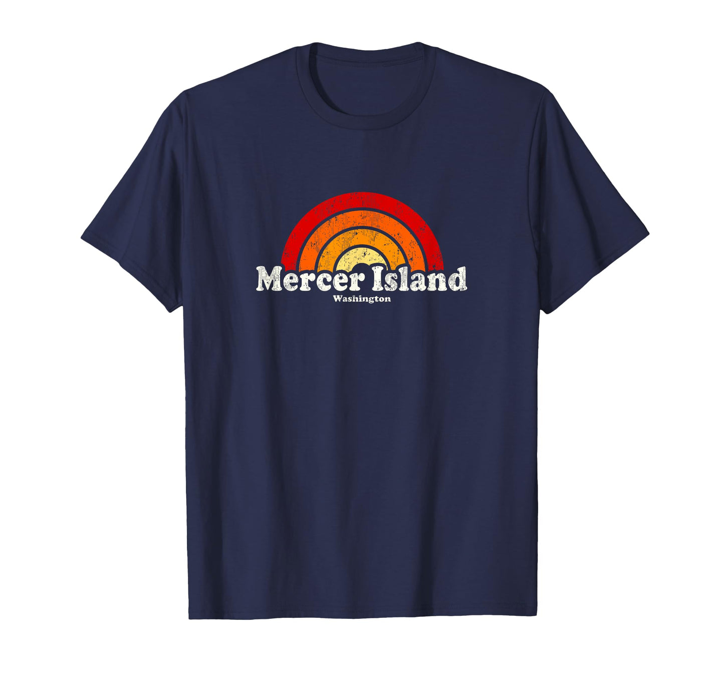 Mercer Island Washington Wa 70S Rainbow T-Shirt - Graphic Print Unisex - T-Shirt, Sweatshirt, Hoodie