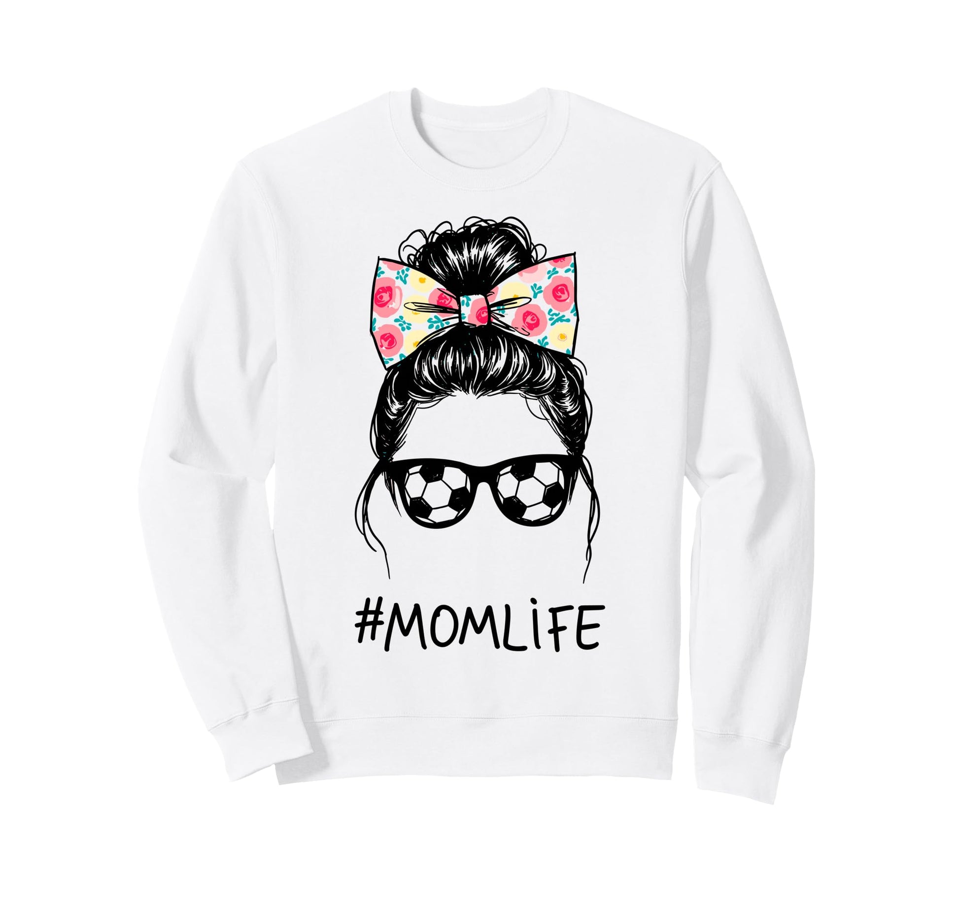 Messy Bun Bandana Soccer Mom Life Sweatshirt - Minimalist Print Unisex - T-Shirt, Sweatshirt, Hoodie