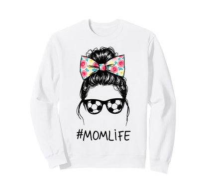 Messy Bun Bandana Soccer Mom Life Sweatshirt - Minimalist Print Unisex - T-Shirt, Sweatshirt, Hoodie