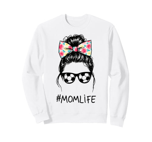 Messy Bun Bandana Soccer Mom Life Sweatshirt - Minimalist Print Unisex - T-Shirt, Sweatshirt, Hoodie
