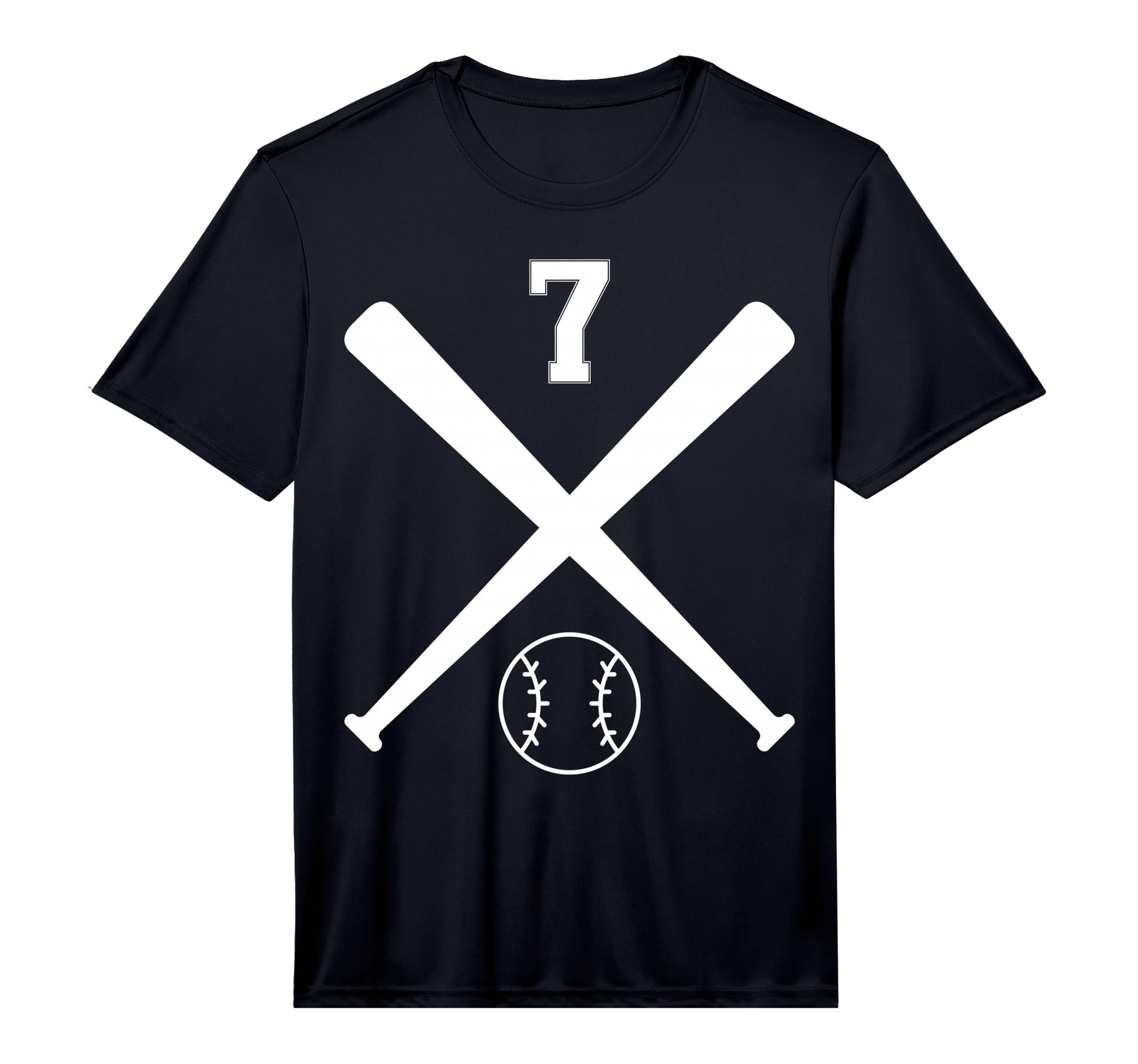 Baseball Softball Number 7 Performance T-Shirt - Custom Art Print Men Women - T-Shirt, Sweatshirt, Hoodie