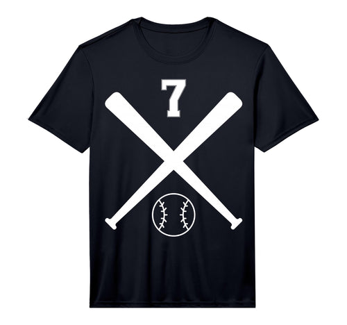 Baseball Softball Number 7 Performance T-Shirt - Custom Art Print Men Women - T-Shirt, Sweatshirt, Hoodie