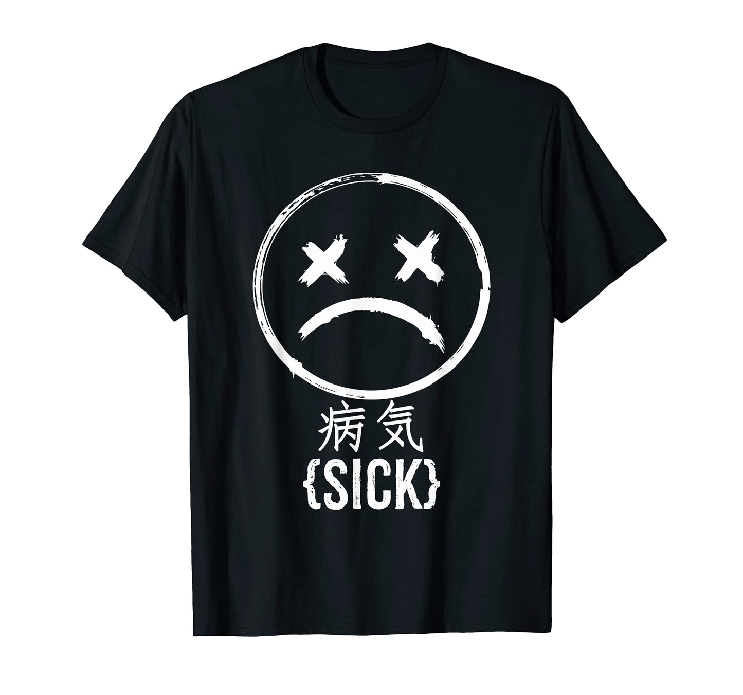 Punk Goth Sick Face Aesthetic Soft T-Shirt - Graphic Print Men Women - T-Shirt, Sweatshirt, Hoodie