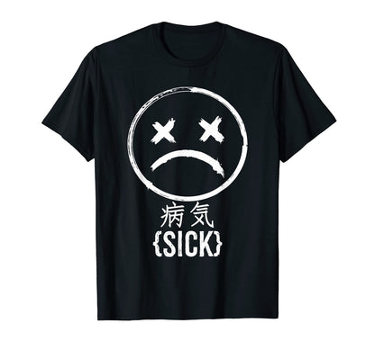 Punk Goth Sick Face Aesthetic Soft T-Shirt - Graphic Print Men Women - T-Shirt, Sweatshirt, Hoodie