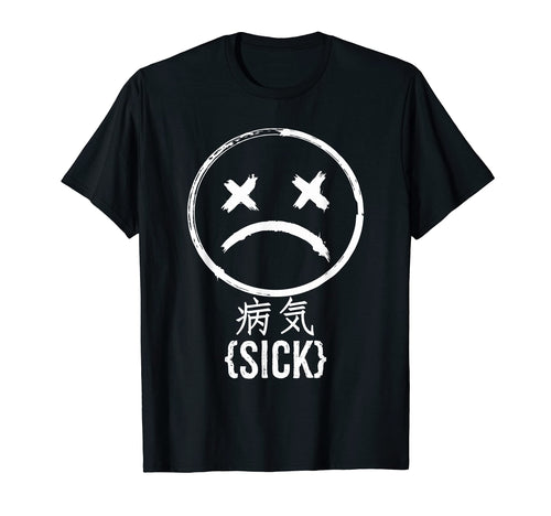 Punk Goth Sick Face Aesthetic Soft T-Shirt - Graphic Print Men Women - T-Shirt, Sweatshirt, Hoodie