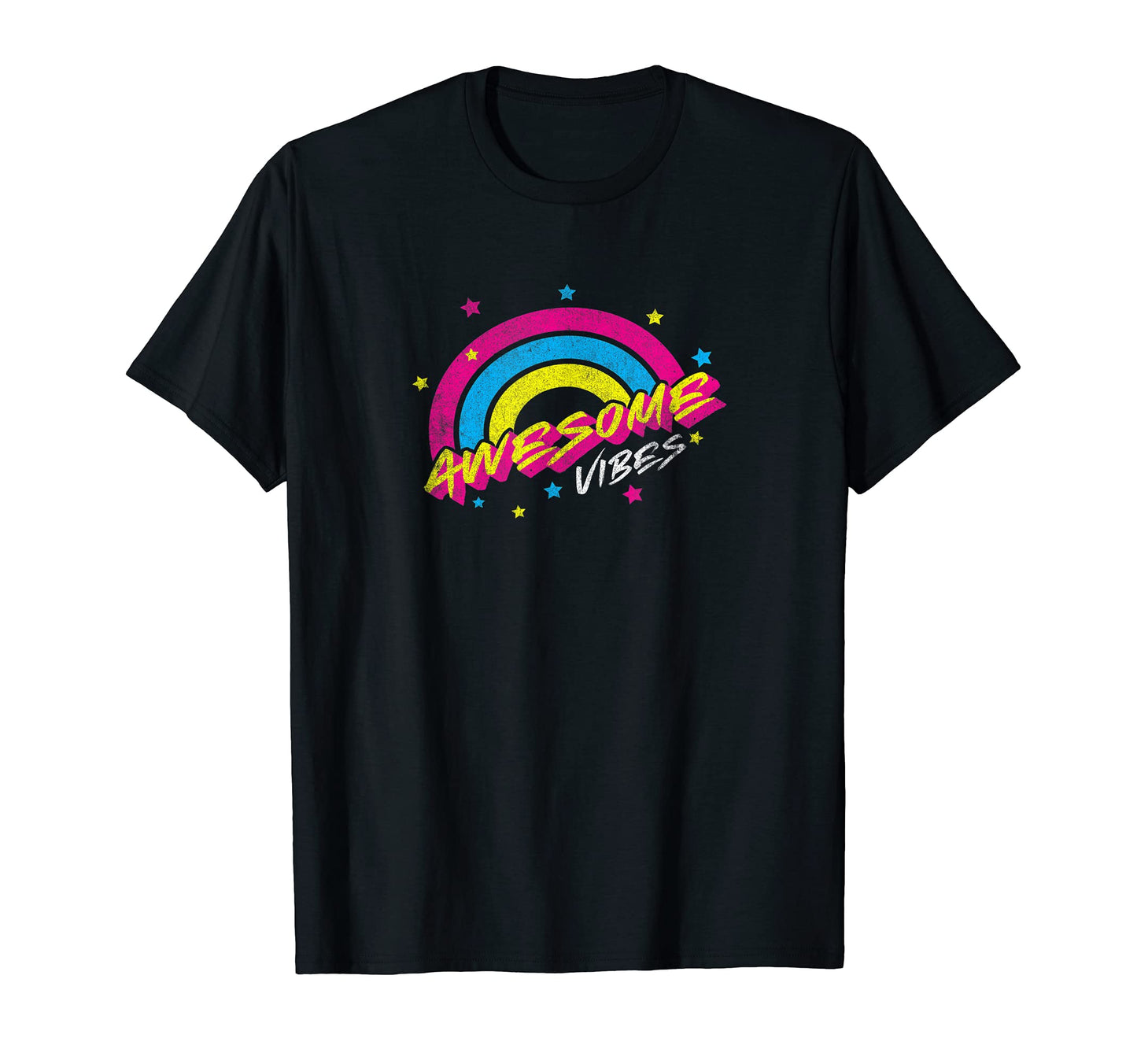 Awesome Vibes 80S 90S Positivity T-Shirt - Fun Novelty Design for Adults - T-Shirt, Sweatshirt, Hoodie