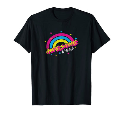 Awesome Vibes 80S 90S Positivity T-Shirt - Fun Novelty Design for Adults - T-Shirt, Sweatshirt, Hoodie