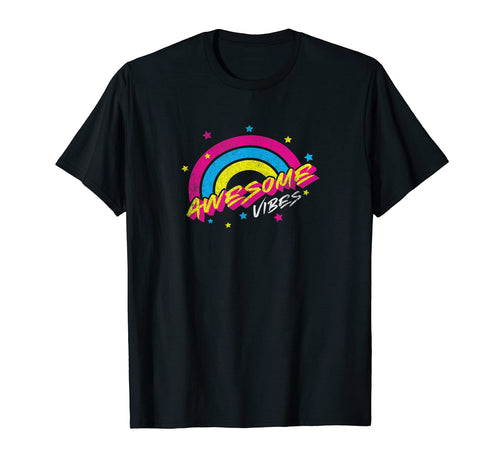 Awesome Vibes 80S 90S Positivity T-Shirt - Fun Novelty Design for Adults - T-Shirt, Sweatshirt, Hoodie