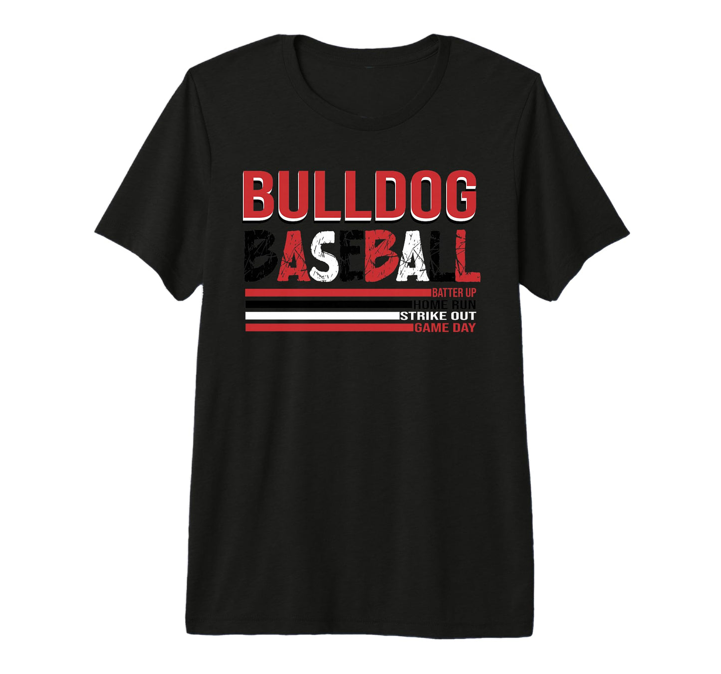 Bulldogs Baseball Mom Game Day Red T-Shirt - Minimalist Print for Adults - T-Shirt, Sweatshirt, Hoodie