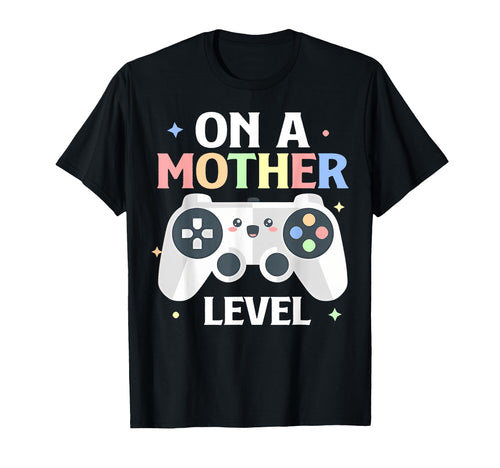 Mother Level Funny Gamer Mom Gaming T-Shirt - Minimalist Print Men Women - T-Shirt, Sweatshirt, Hoodie