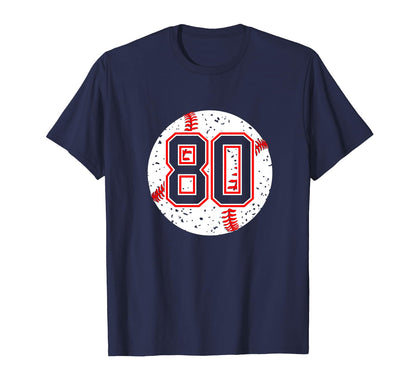 Baseball Number 80 Mom Show Support T-Shirt - Fun Novelty Design Unisex - T-Shirt, Sweatshirt, Hoodie