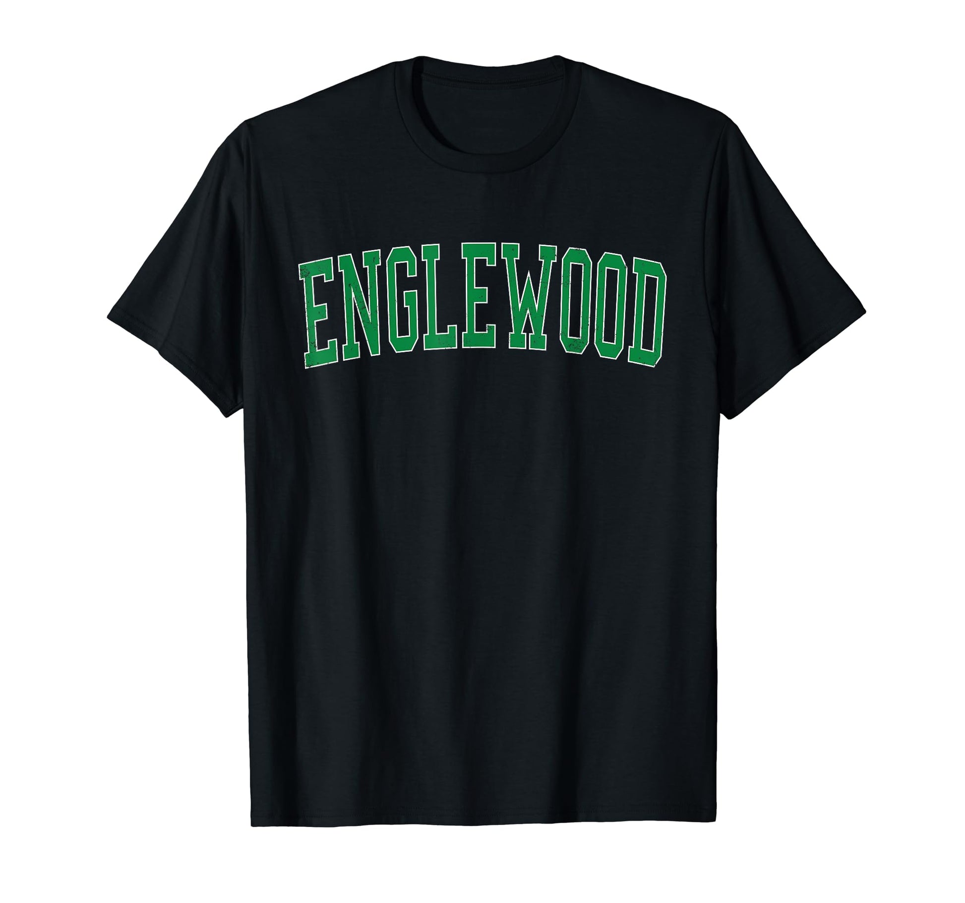 Englewood Fl Distressed Green Varsity T-Shirt - Streetwear Style Unisex - T-Shirt, Sweatshirt, Hoodie