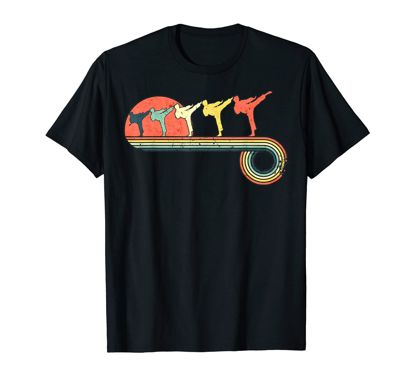 Karate Kick Sunset Rainbow T-Shirt - Custom Art Print Unisex - T-Shirt, Sweatshirt, Hoodie
