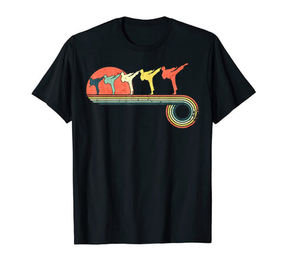 Karate Kick Sunset Rainbow T-Shirt - Custom Art Print Unisex - T-Shirt, Sweatshirt, Hoodie