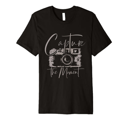 Capture Moment Camera Photography Photo T-Shirt - Aesthetic Graphic Unisex - T-Shirt, Sweatshirt, Hoodie