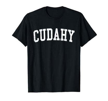Cudahy Ca Distressed White Varsity T-Shirt - Custom Art Print for Adults - T-Shirt, Sweatshirt, Hoodie