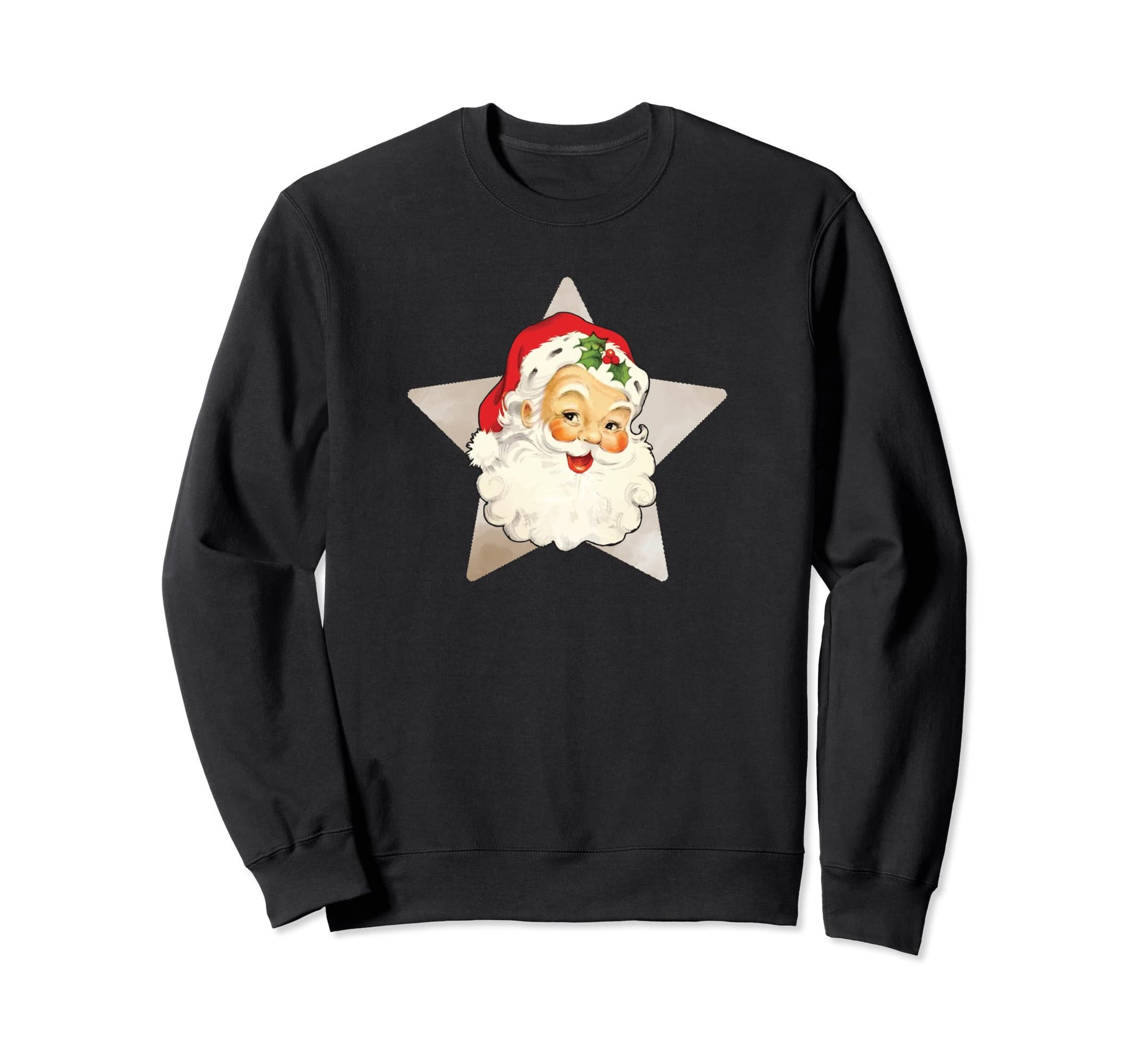 Santa Star Boho Old Time Sweatshirt - Unique Graphic Men Women - T-Shirt, Sweatshirt, Hoodie