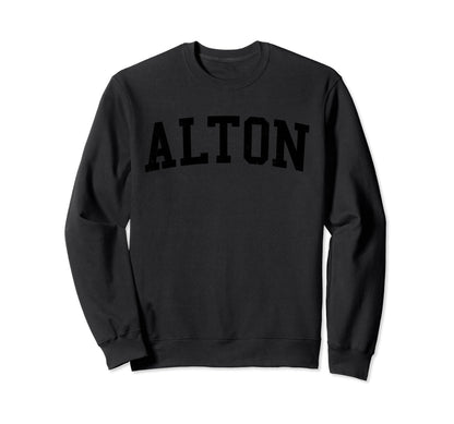 Alton Il Distressed Black Varsity Sweatshirt - Aesthetic Graphic for Adults - T-Shirt, Sweatshirt, Hoodie