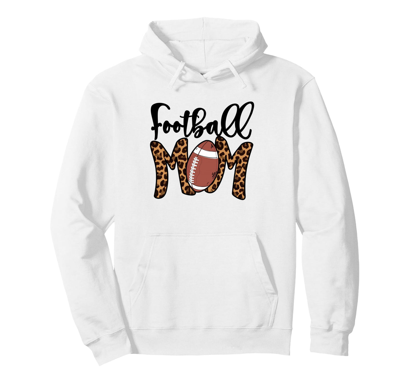 Football Mom Leopard American Football Hoodie - Fun Novelty Design Unisex - T-Shirt, Sweatshirt, Hoodie