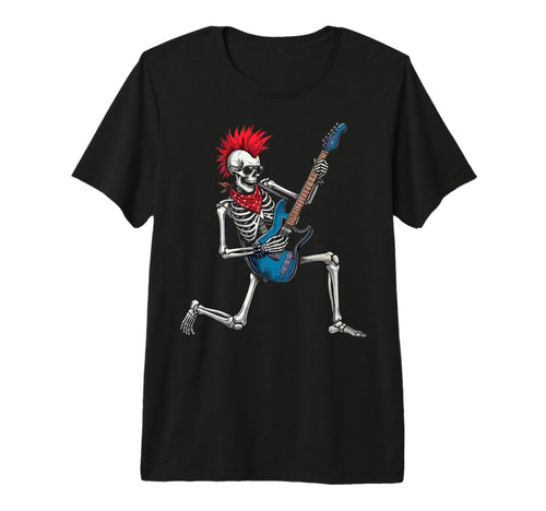 Funny Skeleton Playing Guitar Usa T-Shirt - Unique Graphic Unisex - T-Shirt, Sweatshirt, Hoodie