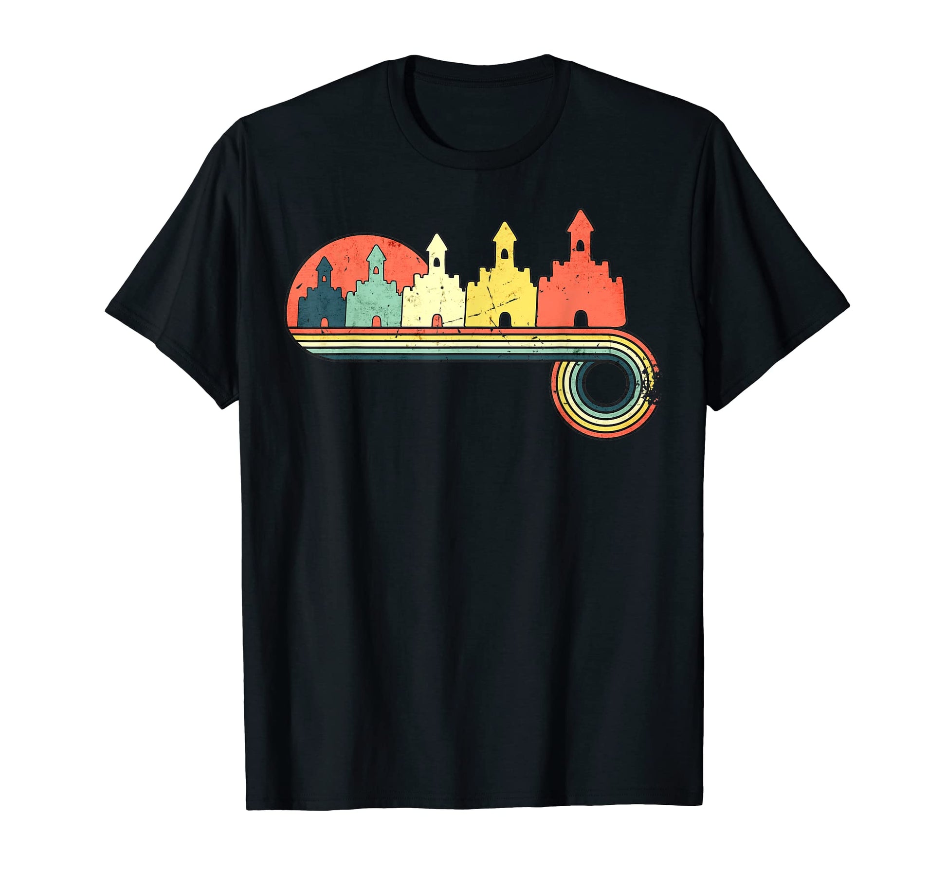 Sand Castle Sunset Rainbow T-Shirt - Streetwear Style Men Women - T-Shirt, Sweatshirt, Hoodie