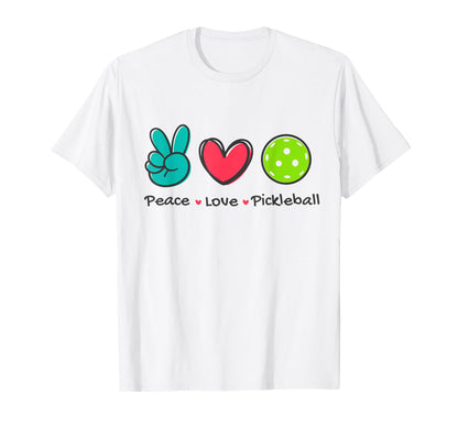 Funny Peace Love Pickleball Court T-Shirt - Streetwear Style for Adults - T-Shirt, Sweatshirt, Hoodie