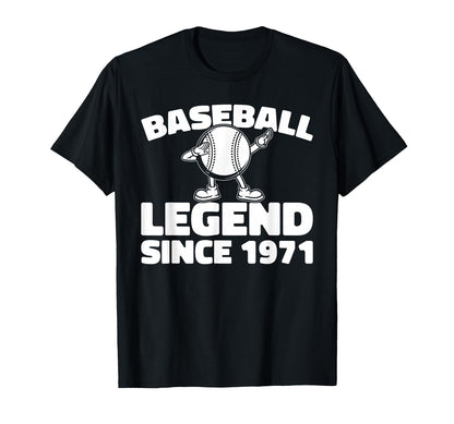 Born 1971 Baseball Team Sport Player T-Shirt - Fun Novelty Design Unisex - T-Shirt, Sweatshirt, Hoodie