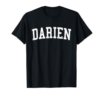 Darien Il Distressed White Varsity T-Shirt - Minimalist Print Men Women - T-Shirt, Sweatshirt, Hoodie
